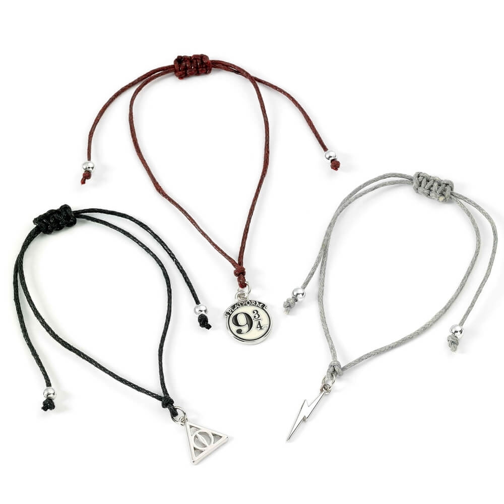 Vänskapsarmband (3st) Deathly Hallows, Blixt & Stationsskylt Harry Potter - Bild 2