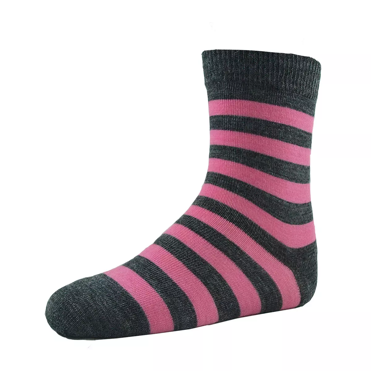 Tunna ullstrumpor till barn mörkgrå/rosa - Bild 3